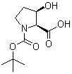 structure of CAS# 186132-96-7, (2S,3R)-3-羟基-1,2-吡咯烷二甲酸 1-叔丁酯
