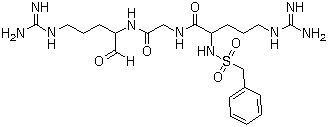 CAS # 186369-21-1, N-Benzylsulfonyl-D-arginylglycyl-L-argininal, N2-[(Phenylmethyl)sulfonyl]-D-arginyl-N-[(1S)-4-[(aminoiminomethyl)amino]-1-formylbutyl]glycinamide
