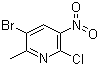 structure of CAS# 186413-75-2, 3-Bromo-6-chloro-2-methyl-5-nitropyridine