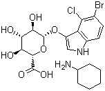 structure of CAS# 18656-96-7, 5-Bromo-4-chloro-3-indolyl-beta-D-glucuronide cyclohexylammonium salt