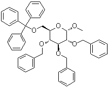 Methyl 2,3,4-tri-O-benzyl-6-O-trityl-alpha-D-glucopyranoside molecular structure (CAS 18685-19-3)