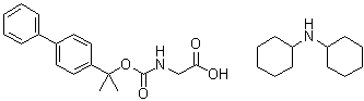 CAS 登录号：18701-38-7, N-[(1-[1,1'-联苯]-4-基-1-甲基乙氧基)羰基]甘氨酸与N-环己基环己胺的化合物