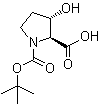 structure of CAS# 187039-57-2, (2S,3S)-3-Hydroxy-1,2-pyrrolidinedicarboxylic acid 1-(1,1-dimethylethyl) ester
