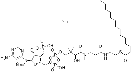 Coenzyme A S-tetradecanoate lithium salt molecular structure (CAS 187100-75-0)