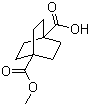 structure of CAS# 18720-35-9, 4-(Methoxycarbonyl)bicyclo[2.2.2]octane-1-carboxylic acid