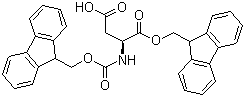 structure of CAS# 187671-16-5, N-[(9H-Fluoren-9-ylmethoxy)carbonyl]-L-aspartic acid 1-(9H-fluoren-9-ylmethyl) ester