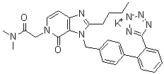 CAS # 187683-79-0, 2-Butyl-3,4-dihydro-N,N-dimethyl-4-oxo-3-[[2'-(1H-tetrazol-5-yl)[1,1'-biphenyl]-4-yl]methyl]-5H-imidazo[4,5-c]pyridine-5-acetamide potassium salt, EMD 66684