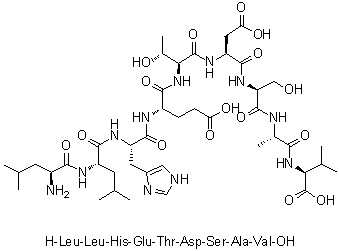 CAS # 187968-03-2, L-Leucyl-L-leucyl-L-histidyl-L-alpha-glutamyl-L-threonyl-L-alpha-aspartyl-L-seryl-L-alanyl-L-valine