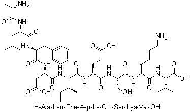 CAS 登录号：187968-05-4, L-丙氨酰-L-亮氨酰-L-苯丙氨酰-L-alpha-天冬氨酰-L-异亮氨酰-L-alpha-谷氨酰-L-丝氨酰-L-赖氨酰-L-缬氨酸