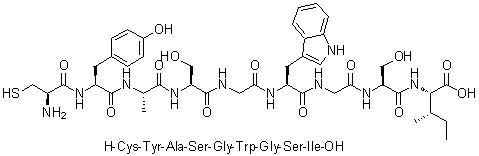 L-半胱氨酰-L-酪氨酰-L-丙氨酰-L-丝氨酰甘氨酰-L-色氨酰甘氨酰-L-丝氨酰-L-异亮氨酸分子结构 (CAS 187968-36-1)