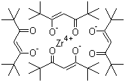 structure of CAS# 18865-74-2, 四(2,2,6,6-四甲基-3,5-庚二酮酸)锆