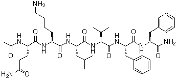 N2-Acetyl-L-glutaminyl-L-lysyl-L-leucyl-L-valyl-L-phenylalanyl-L-phenylalaninamide molecular structure (CAS 189064-06-0)