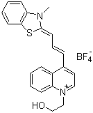 CAS 登录号：189148-50-3, 1-(2-羟乙基)-4-[3-(3-甲基-2(3H)-苯并噻唑亚基)-1-丙烯基]喹啉鎓四氟硼酸盐