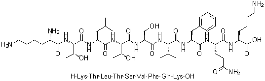CAS # 1900668-86-1, L-Lysyl-L-threonyl-L-leucyl-L-threonyl-L-seryl-L-valyl-L-phenylalanyl-L-glutaminyl-L-lysine