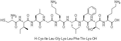 CAS 登录号：1900669-02-4, L-半胱氨酰-L-异亮氨酰-L-亮氨酰甘氨酰-L-赖氨酰-L-亮氨酰-L-苯丙氨酰-L-苏氨酰-L-赖氨酸