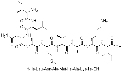 CAS # 1900669-07-9, L-Isoleucyl-L-leucyl-L-asparaginyl-L-alanyl-L-methionyl-L-isoleucyl-L-alanyl-L-lysyl-L-isoleucine