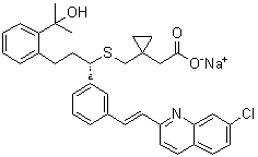 CAS # 190078-45-6, L 768232, [S-(E)]-1-[[[1-[3-[2-(7-Chloro-2-quinolinyl)ethenyl]phenyl]-3-[2-(1-hydroxy-1-methylethyl)phenyl]propyl]thio]methyl]cyclopropaneacetic acid monosodium salt
