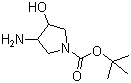structure of CAS# 190141-99-2, 3-Amino-4-hydroxy-1-pyrrolidinecarboxylic acid tert-butyl ester