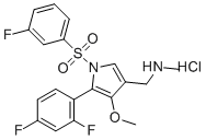 CAS # 1902954-87-3, Abeprazan hydrochloride, 1-[5-(2,4-difluorophenyl)-1-(3-fluorophenyl)sulfonyl-4-methoxypyrrol-3-yl]-N-methylmethanamine hydrochloride
