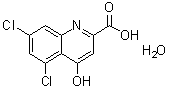 5,7-二氯-4-羟基-2-喹啉羧酸一水合物分子结构 (CAS 190908-40-8)