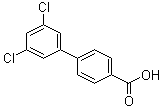 structure of CAS# 190911-79-6, 3',5'-Dichlorobiphenyl-4-carboxylic acid