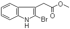 (2-溴-1H-吲哚-3-基)乙酸甲酯分子结构 (CAS 1912-35-2)