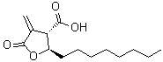 structure of CAS# 191282-48-1, trans-Tetrahydro-4-methylene-2-octyl-5-oxo-3-furancarboxylic acid