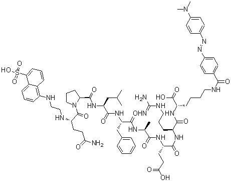 CAS 登录号：1914987-47-5, N-[2-[(5-磺基-1-萘基)氨基]乙基]-L-谷氨酰胺酰-L-脯氨酰-L-亮氨酰-L-苯丙氨酰-L-丙氨酰-L-alpha-谷氨酰-L-精氨酰-N6-[4-[2-[4-(二甲基氨基)苯基]偶氮]苯甲酰基]-L-赖氨酸