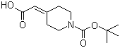 structure of CAS# 193085-24-4, 1-叔丁氧羰基哌啶-4-亚基乙酸