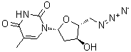 structure of CAS# 19316-85-9, 5'-叠氮基-5'-脱氧胸苷