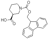structure of CAS# 193693-68-4, (S)-1,3-Piperidinedicarboxylic acid 1-(9H-fluoren-9-ylmethyl) ester