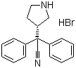 CAS # 194602-27-2, (S)-2,2-Diphenyl-2-(pyrrolidin-3-yl)acetonitrile  hydrobromide, 3-(S)-(+)-(1-Cyano-1,1-diphenylmethyl)pyrrolidine hydrobromide