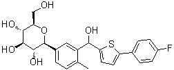 CAS # 1951467-29-0, (1S)-1,5-Anhydro-1-C-[3-[[5-(4-fluorophenyl)-2-thienyl]hydroxymethyl]-4-methylphenyl]-D-glucitol