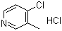 structure of CAS# 19524-08-4, 4-Chloro-3-methylpyridine hydrochloride