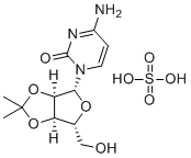 CAS 登录号：1955522-00-5, 4-氨基-1-((3aR,4R,6R,6aR)-6-(羟基甲基)-2,2-二甲基四氢呋喃并[3,4-d][1,3]二氧杂环戊烯-4-基)嘧啶-2(1H)-酮硫酸盐
