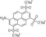 structure of CAS# 196504-57-1, 8-Aminopyrene-1,3,6-trisulfonic acid trisodium salt