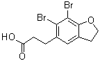 6,7-Dibromo-2,3-dihydro-5-benzofuranpropanoic acid molecular structure (CAS 196597-76-9)