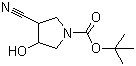 N-叔丁氧羰基-3-氰基-4-羟基吡咯烷分子结构 (CAS 197143-33-2)