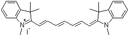 structure of CAS# 19764-96-6, 1,1',3,3,3',3'-Hexamethylindotricarbocyanine iodide
