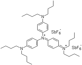 CAS # 197790-29-7, 4-(Dibutylamino)-N-[4-(dibutylamino)phenyl]-N-[4-(dibutyliminio)-2,5-cyclohexadien-1-ylidene]benzenaminium hexafluoroantimonate(1-)