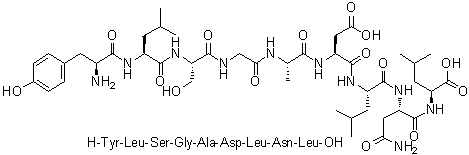CAS 登录号：198274-43-0, L-酪氨酰-L-亮氨酰-L-丝氨酰甘氨酰-L-丙氨酰-L-alpha-天冬氨酰-L-亮氨酰-L-天冬氨酰胺酰-L-亮氨酸