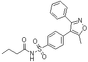 CAS # 198470-91-6, N-[[4-(5-Methyl-3-phenyl-4-isoxazolyl)phenyl]sulfonyl]butanamide