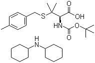 structure of CAS# 198474-61-2, N-tert-Butyloxycarbonyl-S-(4-methylbenzyl)-D-penicillamine dicyclohexylamine