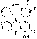 CAS # 1985605-59-1, Baloxavir, (12aR)-12-[(11S)-7,8-difluoro-6,11-dihydrodibenzo[b,e]thiepin-11-yl]-7-hydroxy-3,4,12,12a-tetrahydro-1H-[1,4]oxazino[3,4-c]pyrido[2,1-ff][1,2,4]triazine-6,8-dione