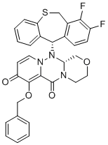 CAS # 1985606-53-8, (R)-7-(Benzyloxy)-12-((S)-7,8-difluoro-6,11-dihydrodibenzo[b,e]thiepin-11-yl)-3,4,12,12a-tetrahydro-1H-[1,4]oxazino[3,4-c]pyrido[2,1-f][1,2,4]triazine-6,8-dione