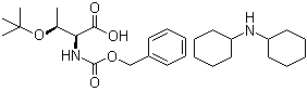 structure of CAS# 198828-94-3, O-(1,1-Dimethylethyl)-N-[(phenylmethoxy)carbonyl]-L-allothreonine dicyclohexylammonium salt