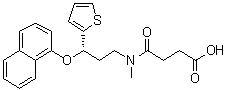 structure of CAS# 199191-66-7, 4-[Methyl[(3S)-3-(1-naphthalenyloxy)-3-(2-thienyl)propyl]amino]-4-oxobutanoic acid