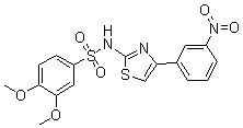 structure of CAS# 199666-03-0, 3,4-Dimethoxy-N-[4-(3-nitrophenyl)-2-thiazolyl]benzenesulfonamide