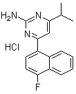 4-(4-Fluoro-1-naphthalenyl)-6-(1-methylethyl)-2-pyrimidinamine  hydrochloride molecular structure (CAS 199864-86-3)