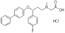 N-[(3R)-3-([1,1'-联苯]-4-基氧基)-3-(4-氟苯基)丙基]-N-甲基甘氨酸盐酸盐分子结构 (CAS 200006-08-2)